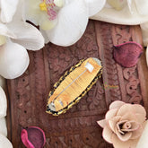 Vriksham Silk Thread Kundan Saree Pin-Orange-H1000